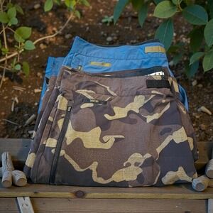 VIKTOS Q-COURSE Tactical Shorts Mens 44 Blue Camo Zip Pockets Veteran Designed